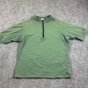 KERRITS Green Equestrian 1/4 Zip Short Sleeve Athletic Shirt size: Large